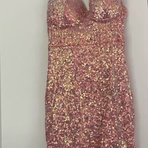 Fashion Nova Pink Sequin Mini Dress